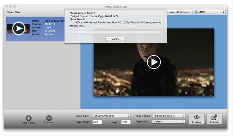 html5 player to download video